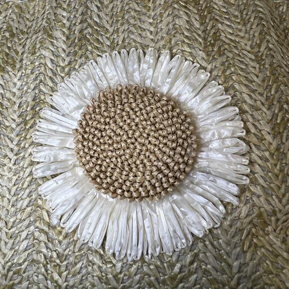 Straw Bucket with Daisy Crossbody Bag - Picture 4 of 5